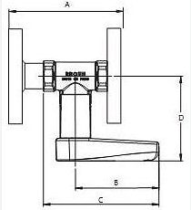 Чертеж Клапан балансировочный BROEN BALLOREX Venturi DRV Ду15-50 фланцевый латунный