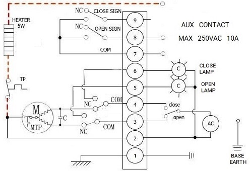 Электрическая схема подключения QT-N-EM-O1-220VAC-У1