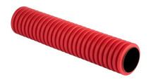 Труба гофрированная EKF Plast Дн110 L6 двустенная жесткая, внешний диаметр 110 мм, материал - ПНД, стержень 6 м, цвет красный